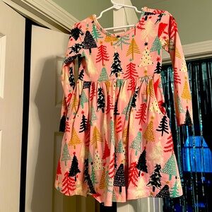 Hanna Andersson Pink Christmas Tree Dress 3T